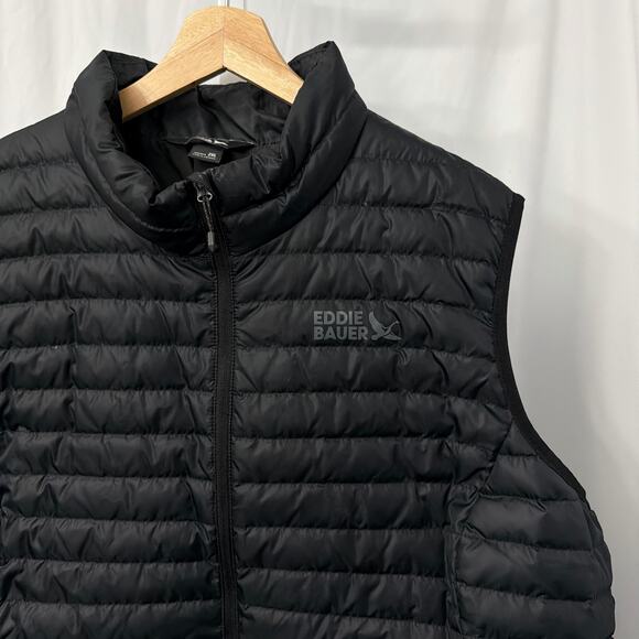 Eddie Bauer Down Vest Womens XXL Black EB650 Full Zip Pockets Puffer - Picture 3 of 9